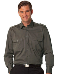 BENCHMARK Men's Long Sleeve Military Shirt M7912 Metro Workwear.