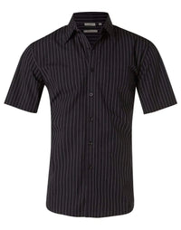 BENCHMARK Men's Pin Stripe Short Sleeve Shirt M7221 Metro Workwear.