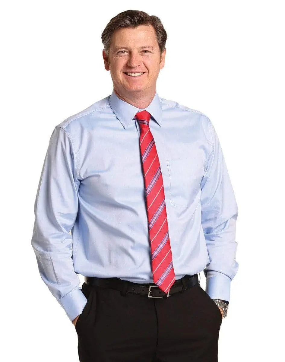 BENCHMARK Men's Pinpoint Oxford Long Sleeve Shirt M7005L Metro Workwear.