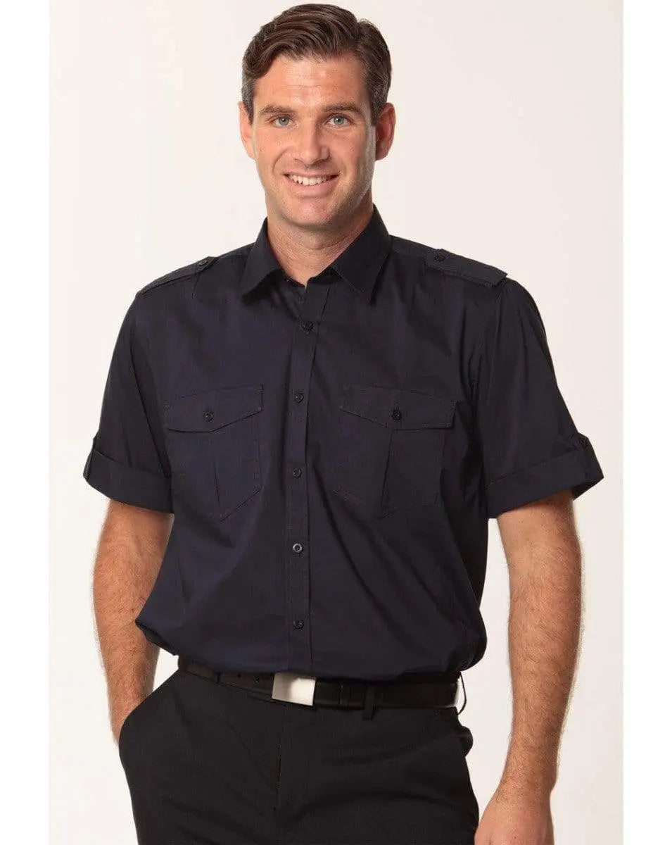 BENCHMARK Men's Short Sleeve Military Shirt M7911 Metro Workwear.