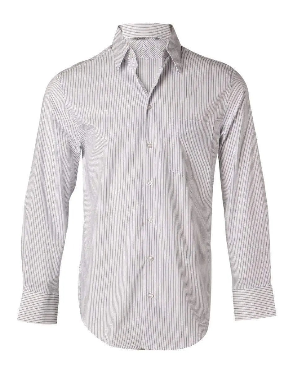 BENCHMARK Men's Ticking Stripe Short Sleeve Shirt M7200S Metro Workwear.