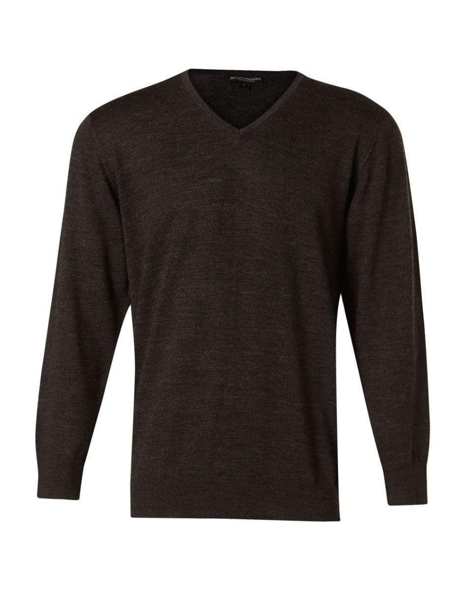 BENCHMARK Men's V-Neck Long Sleeves Jumper M9502 Corporate Wear Benchmark Charcoal S 