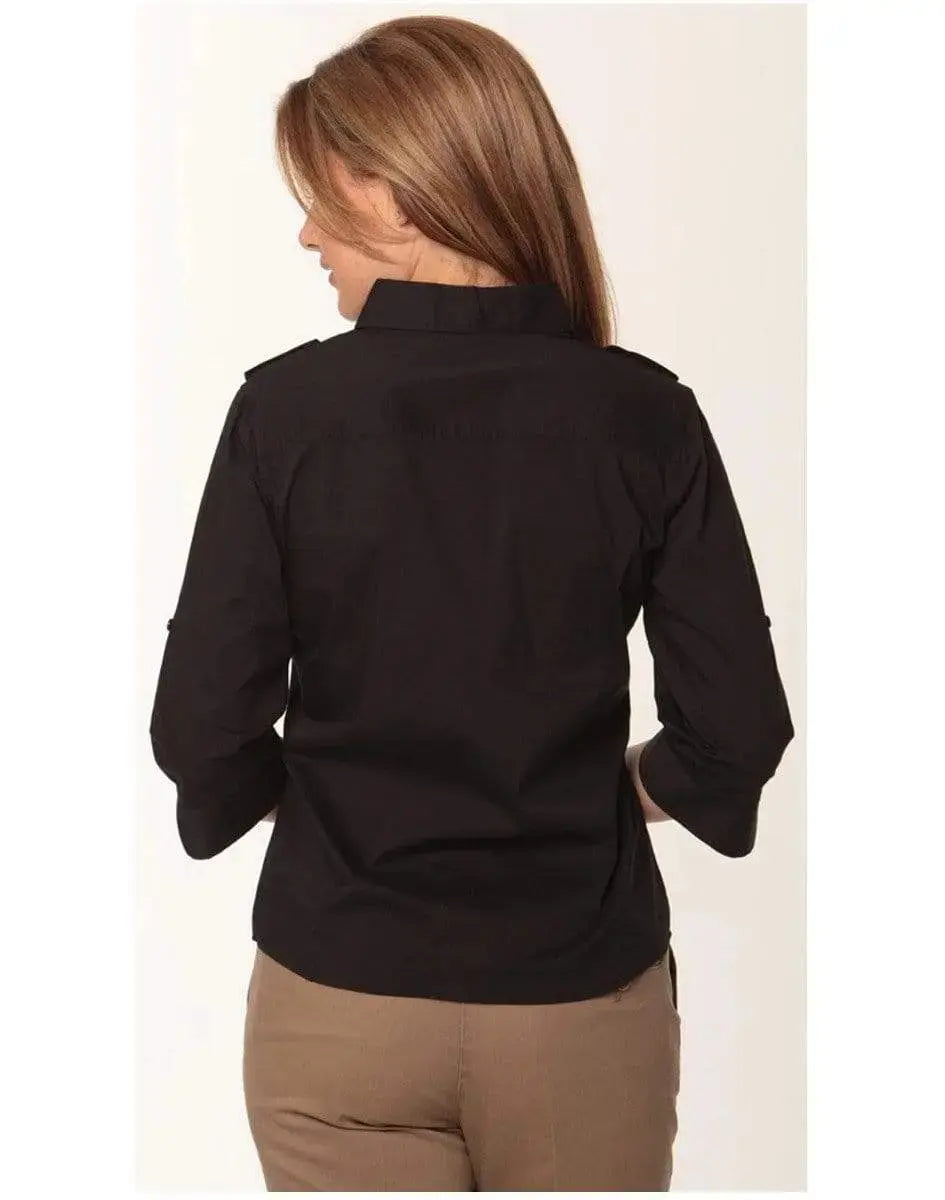 BENCHMARK Women's 3/4 Sleeve Military Shirt M8913 Metro Workwear.