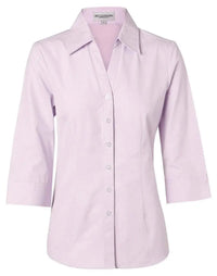BENCHMARK Women's CVC Oxford 3/4 Sleeve Shirt M8040Q Metro Workwear.