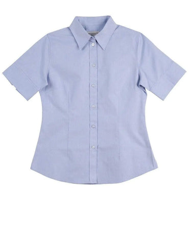 BENCHMARK Women's CVC Oxford Short Sleeve Shirt M8040S Corporate Wear Benchmark Blue 6 