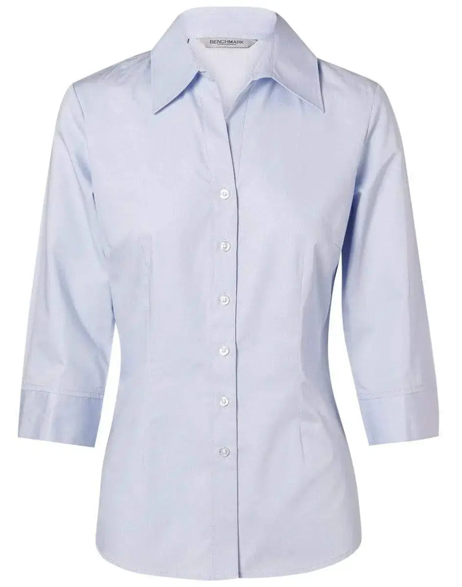BENCHMARK Women's Fine Twill 3/4 Sleeve Shirt M8030Q Metro Workwear.