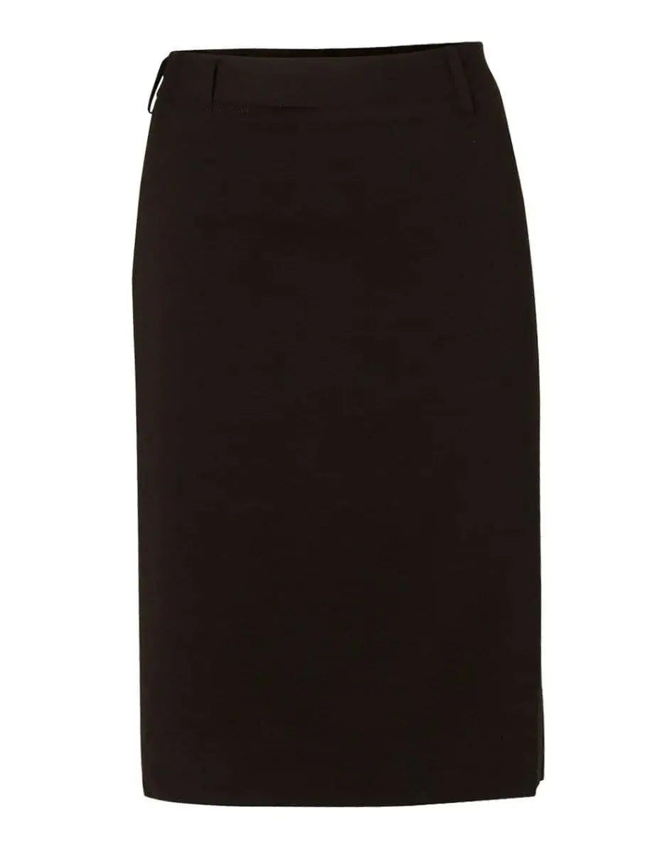 BENCHMARK Women's Poly/Viscose Stretch Mid Length Lined Pencil Skirt M9471 Metro Workwear.