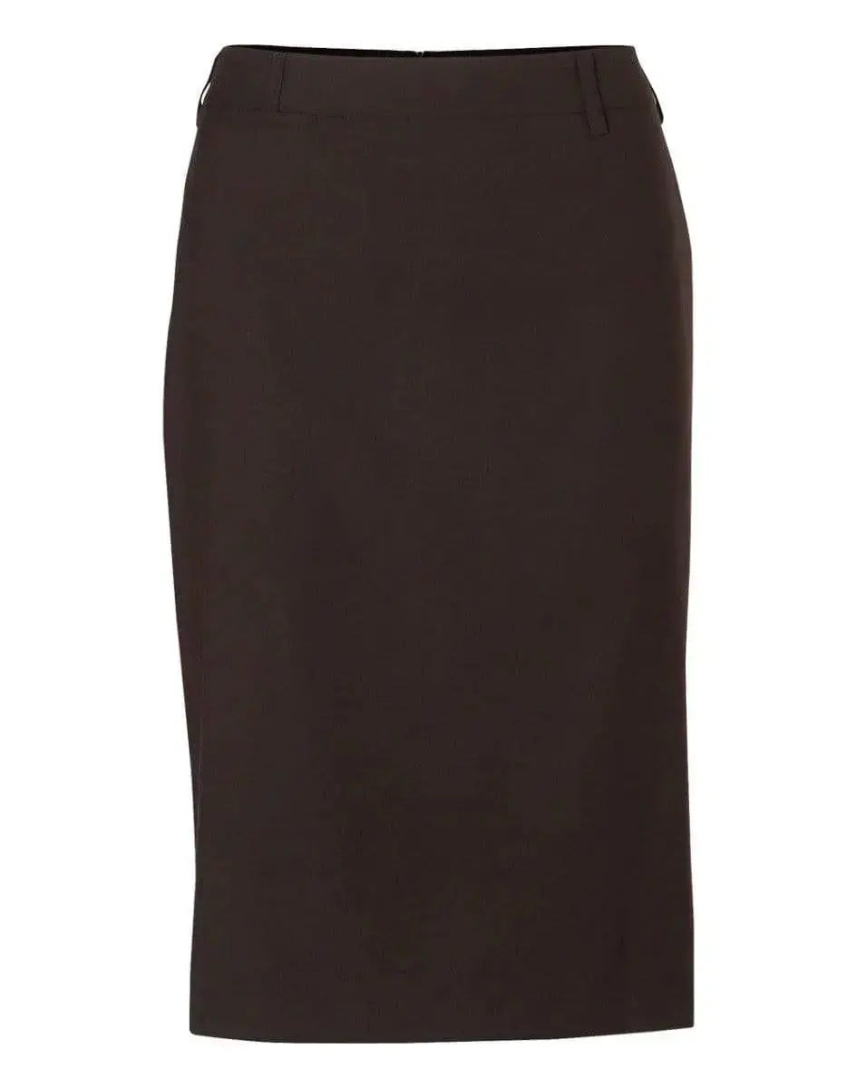 BENCHMARK Women's Poly/Viscose Stretch Mid Length Lined Pencil Skirt M9471 Metro Workwear.