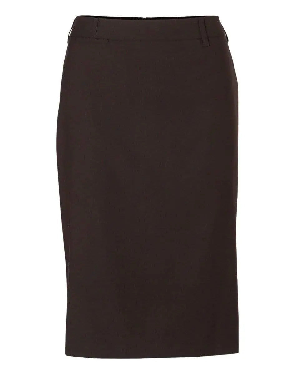BENCHMARK Women's Poly/Viscose Stretch Mid Length Lined Pencil Skirt M9471 Metro Workwear.