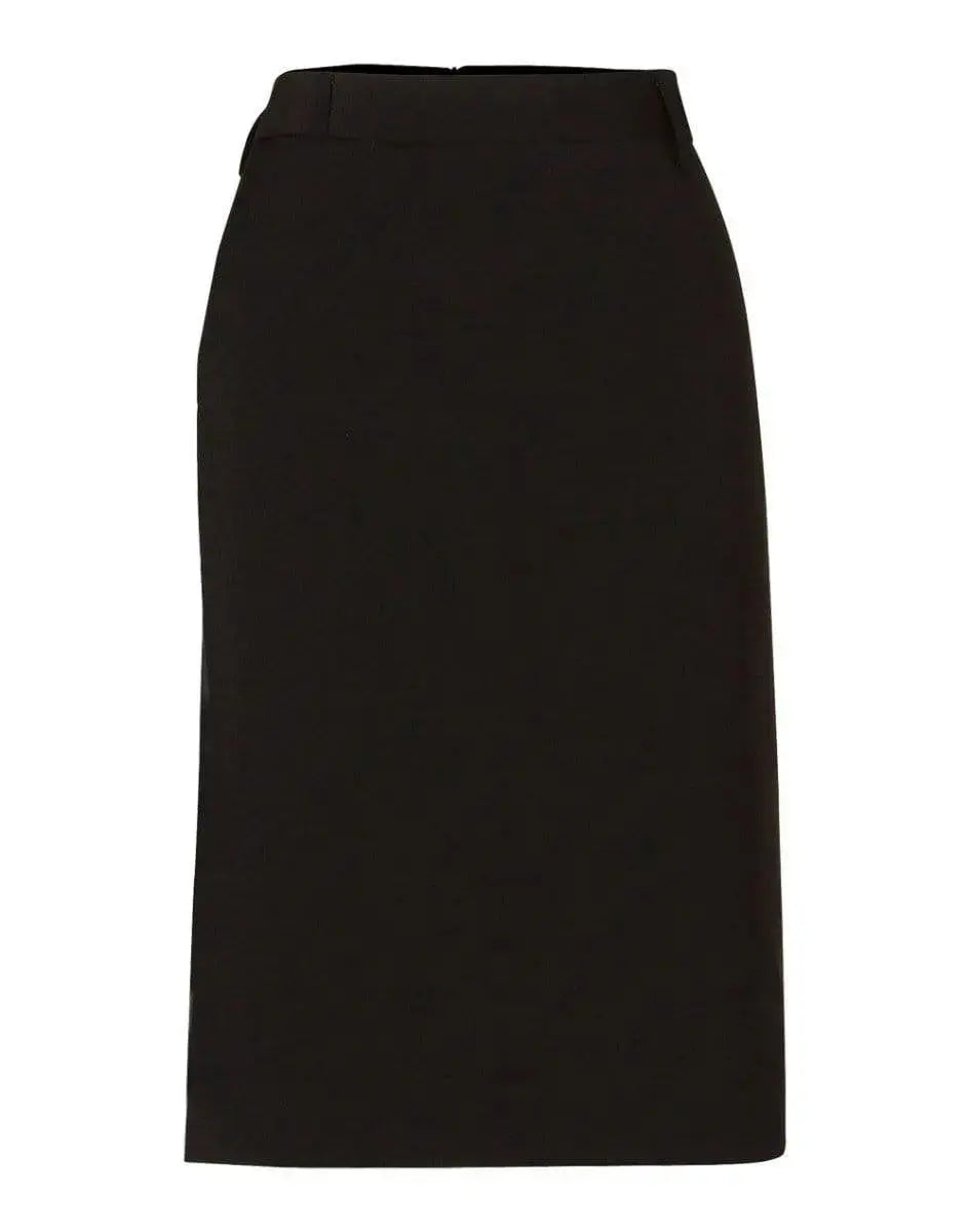 BENCHMARK Women's Wool Blend Stretch Mid Length Lined Pencil Skirt M9470 Metro Workwear.