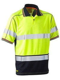 Bisley Workwear Work Wear YELLOW/NAVY (TT04) / S BISLEY WORKWEAR TAPED HI VIS POLYESTER MESH POLO SHORT SLEEVE BK1219T