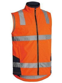 Bisley Workwear Taped Hi Vis Soft Shell Vest BV0348T Work Wear Bisley Workwear YELLOW/NAVY (TT04) XS 