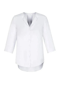Biz Collection Lily Ladies Longline Blouse S015LT Corporate Wear Biz Care White 6 