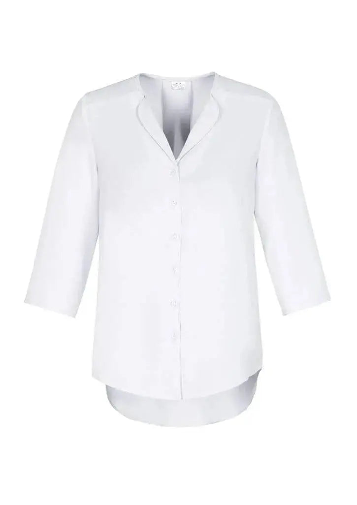 Biz Collection Lily Ladies Longline Blouse S015LT Corporate Wear Biz Care White 6 