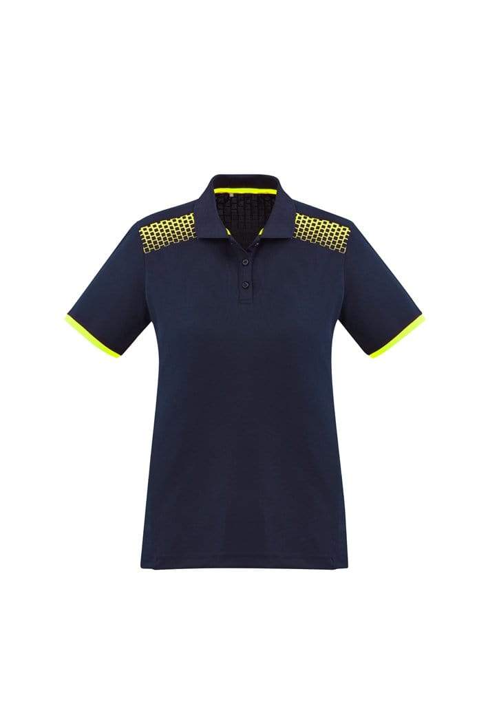 Biz Collection Casual Wear 6 / Navy/Fluoro Yellow Biz Collection Galaxy Ladies Polo P900LS