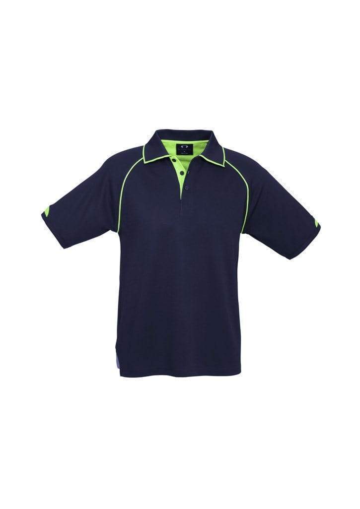 Biz Collection Casual Wear Navy/Fluoro Lime / S Biz Collection Men’s Fusion Polo P29012