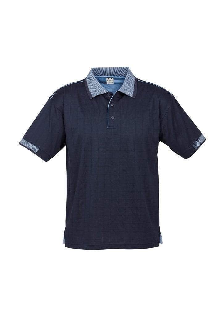 Biz Collection Casual Wear Navy/Spring Blue / S Biz Collection Men’s Noosa Self Check Polo P9100