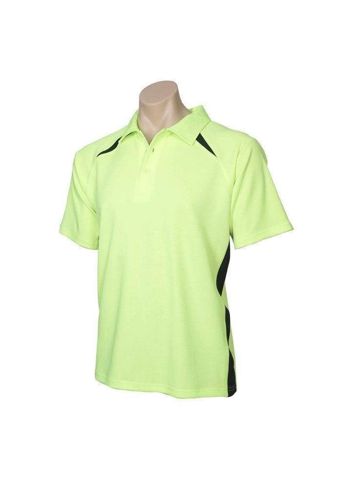 Biz Collection Casual Wear Fluoro Yellow Lime/Black / S Biz Collection Men’s Splice Polo P7700