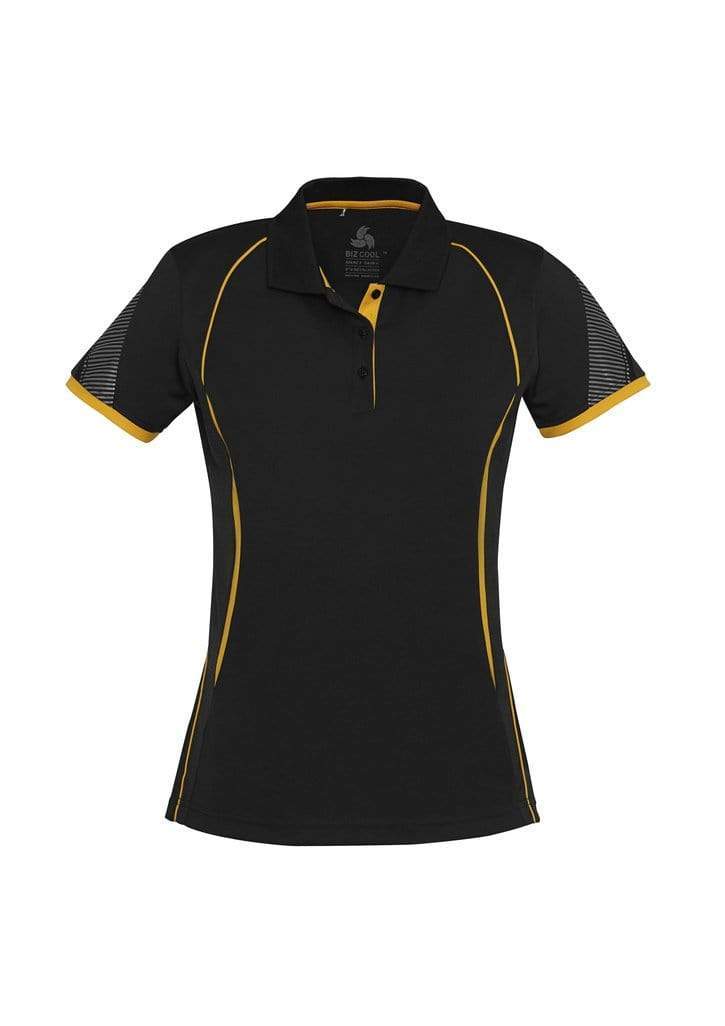 Biz Collection Casual Wear 8 / Black/Gold Biz Collection Razor Ladies Polo P405LS