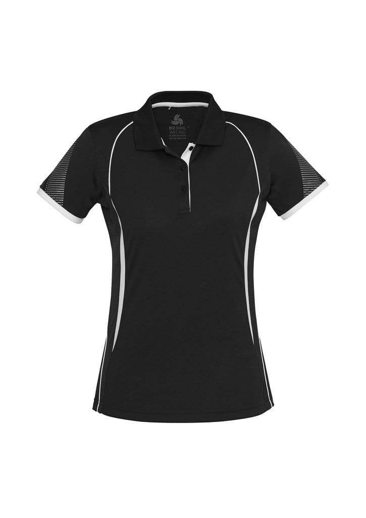 Biz Collection Casual Wear 8 / Black/White Biz Collection Razor Ladies Polo P405LS