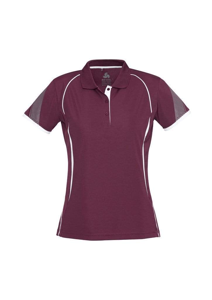 Biz Collection Casual Wear 8 / Maroon/White Biz Collection Razor Ladies Polo P405LS