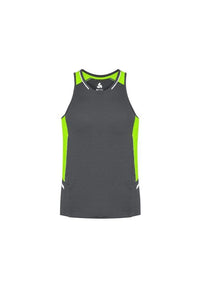 Biz Collection Casual Wear Grey/Fluoro Lime/Silver / XS Biz Collection Renegade Mens Singlet SG702M