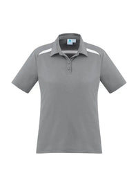 Biz Collection Sonar Ladies Polo P901LS Casual Wear Biz Collection 6 Silver/White 