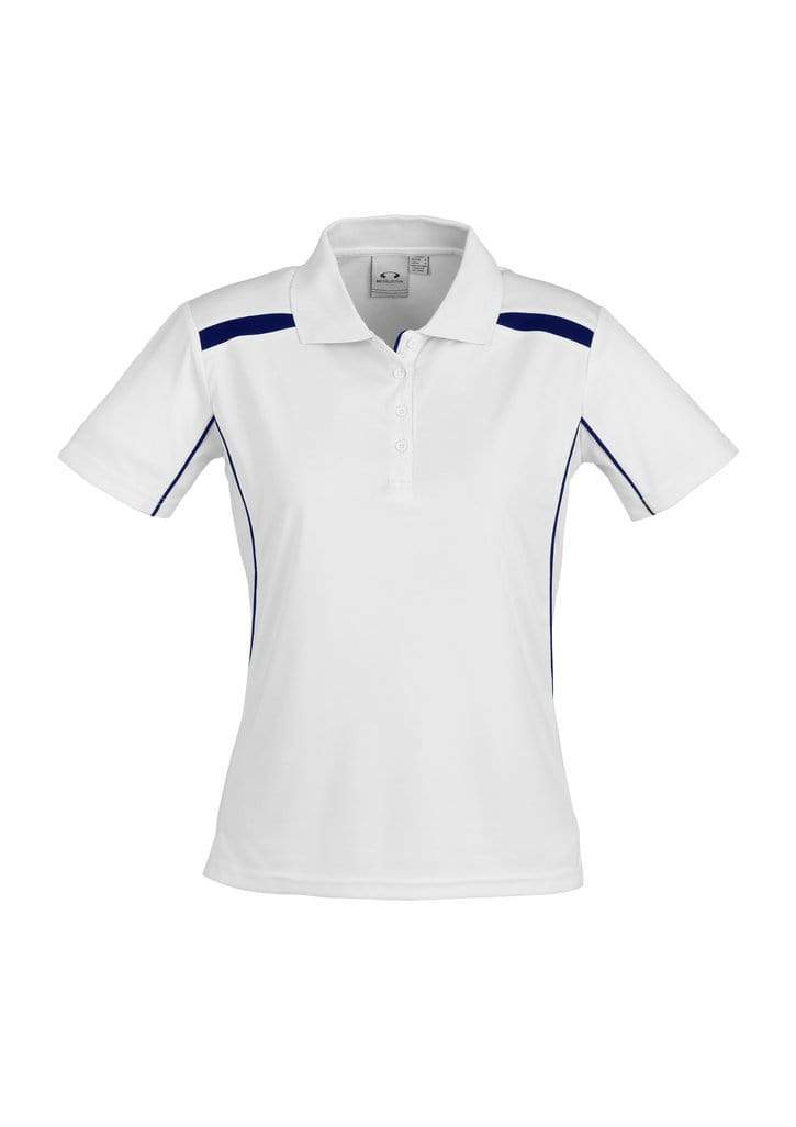 Biz Collection Casual Wear 8 / White/Navy Biz Collection United Ladies Polo P244LS