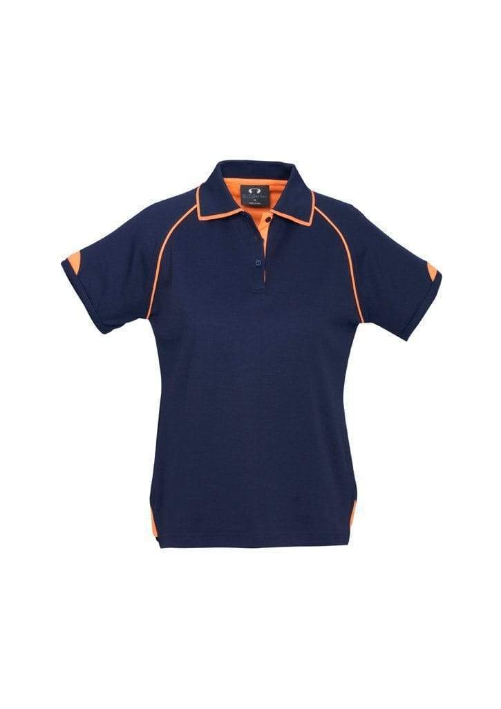 Biz Collection Casual Wear Navy/Fluoro Orange / 8 Biz Collection Women’s Fusion Polo P29022