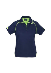 Biz Collection Casual Wear Navy/Fluoro Lime / 8 Biz Collection Women’s Fusion Polo P29022