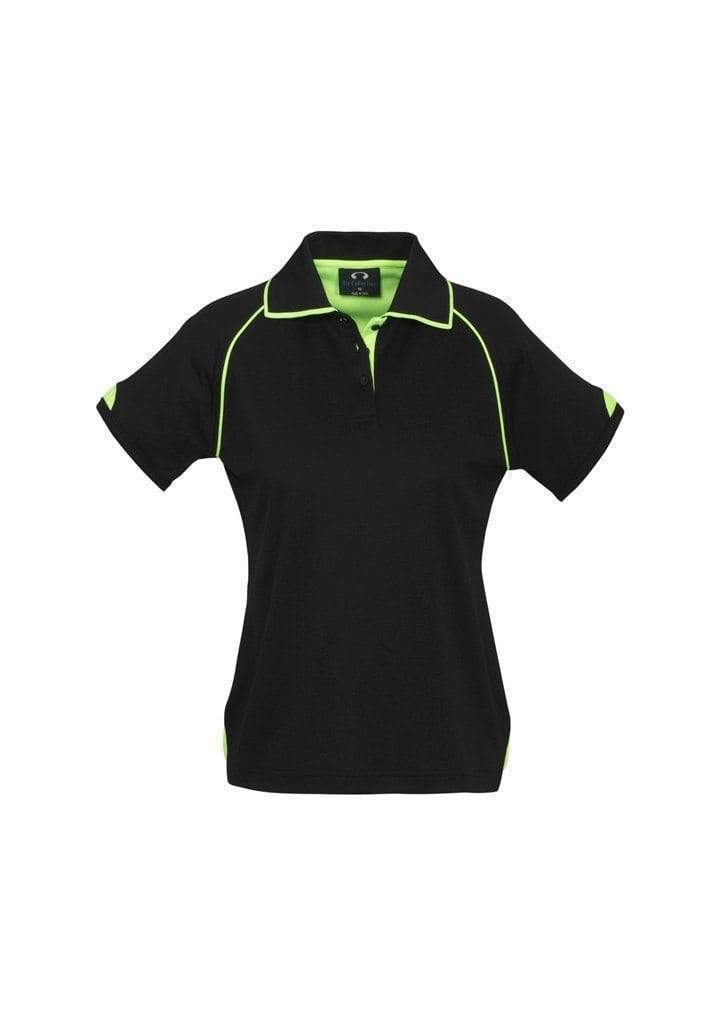 Biz Collection Casual Wear Black/Fluoro Lime / 8 Biz Collection Women’s Fusion Polo P29022