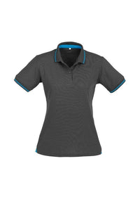 Biz Collection Casual Wear Steel Grey/Cyan Blue / 8 Biz Collection Women’s Jet Polo P226LS