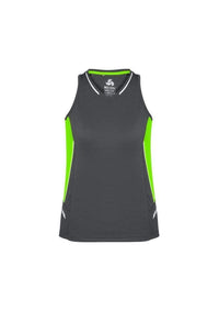 Biz Collection Casual Wear Grey/Fluoro Lime/Silver / 6 Biz Collection Women’s Renegade Singlet SG702L