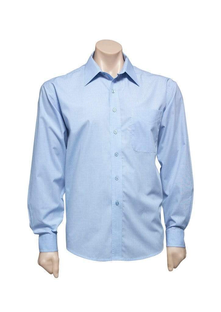 Biz Collection Corporate Wear Sky / S Biz Collection Men’s Micro Check Long Sleeve Shirt Sh816