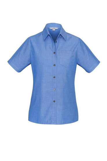 Biz Collection Corporate Wear Biz Collection Women’s Wrinkle Free Chambray Short Sleeve Shirt Lb6200