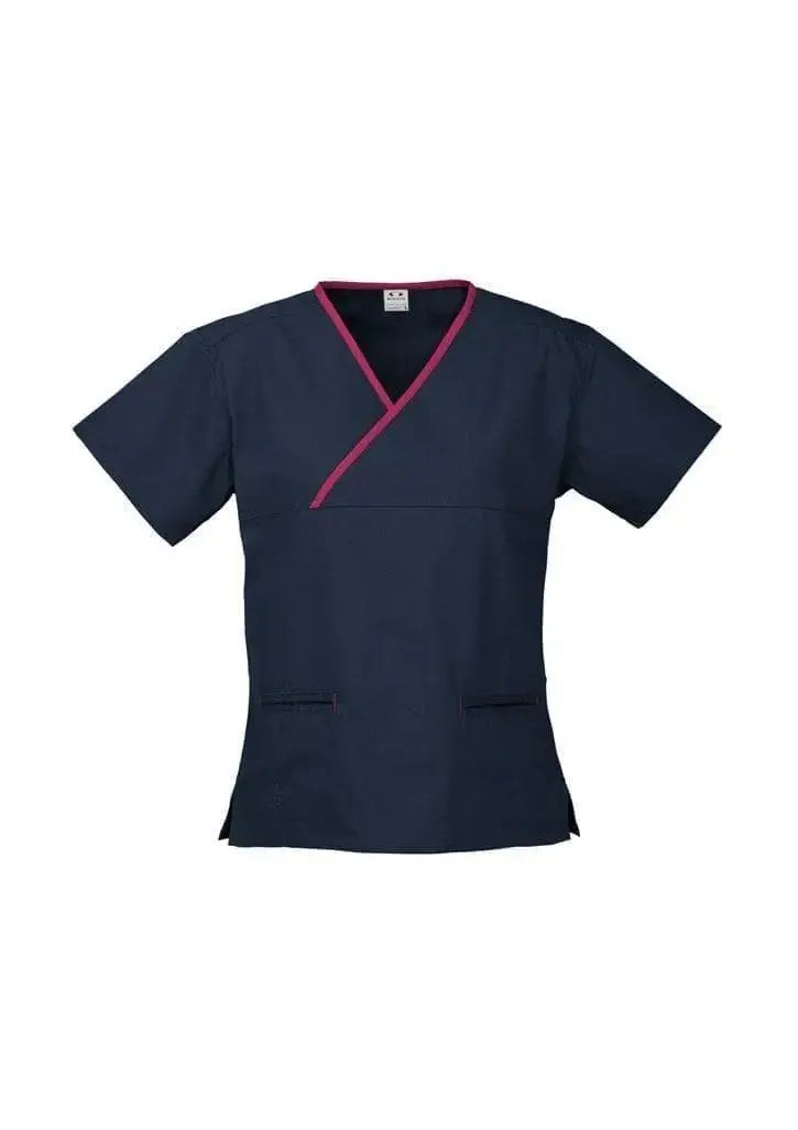 Biz Collection Women’s Contrast Crossover Scrubs Top H10722 - Simply Scrubs Australia