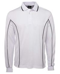 Jb's Wear Casual Wear White/Navy / 12 JB'S Long Sleeve Piping Polo 7PIPL