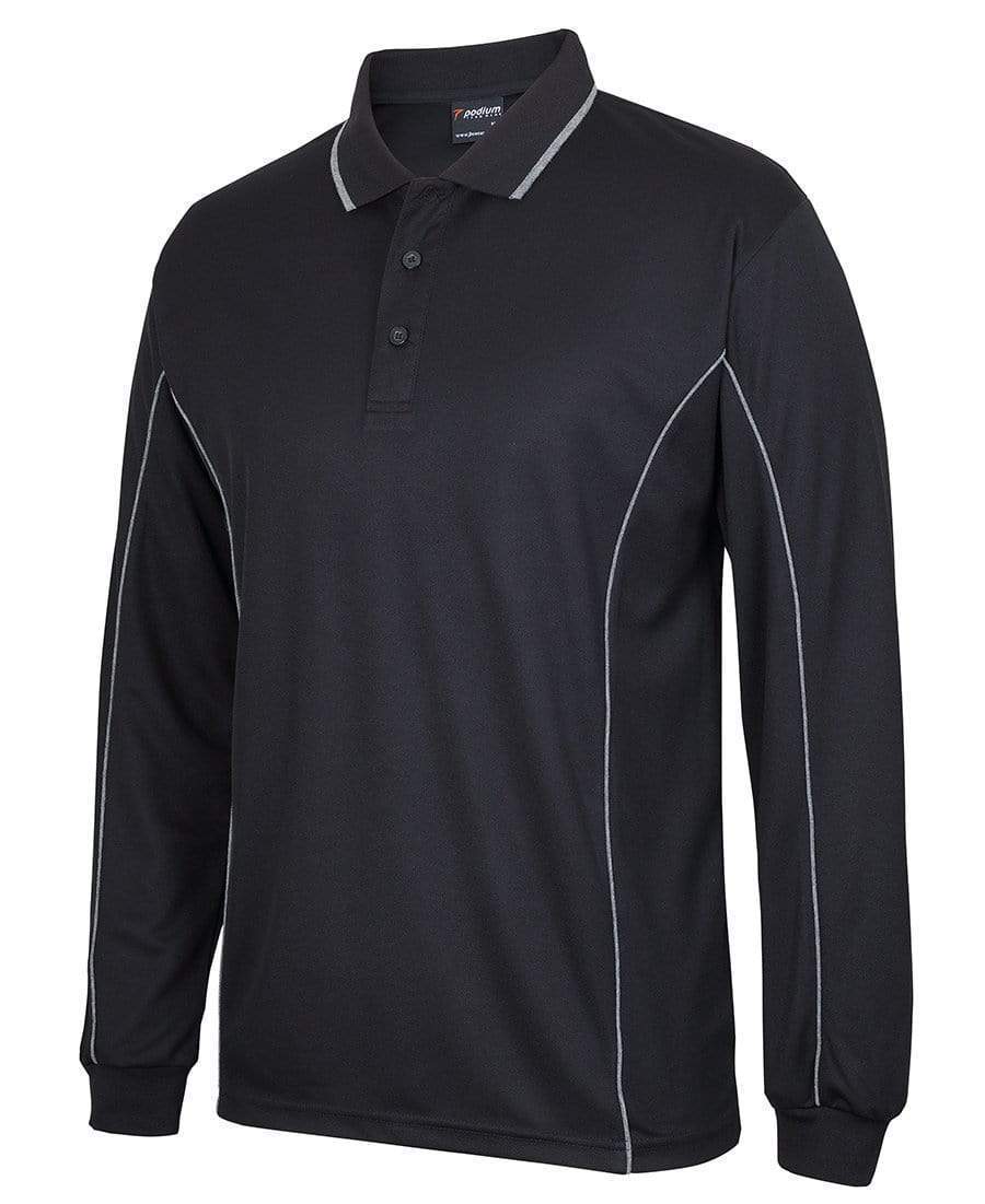 JB'S Wear Casual Wear Black/Grey / 2XS JB'S podium l/sleeve piping polo 7PIPL