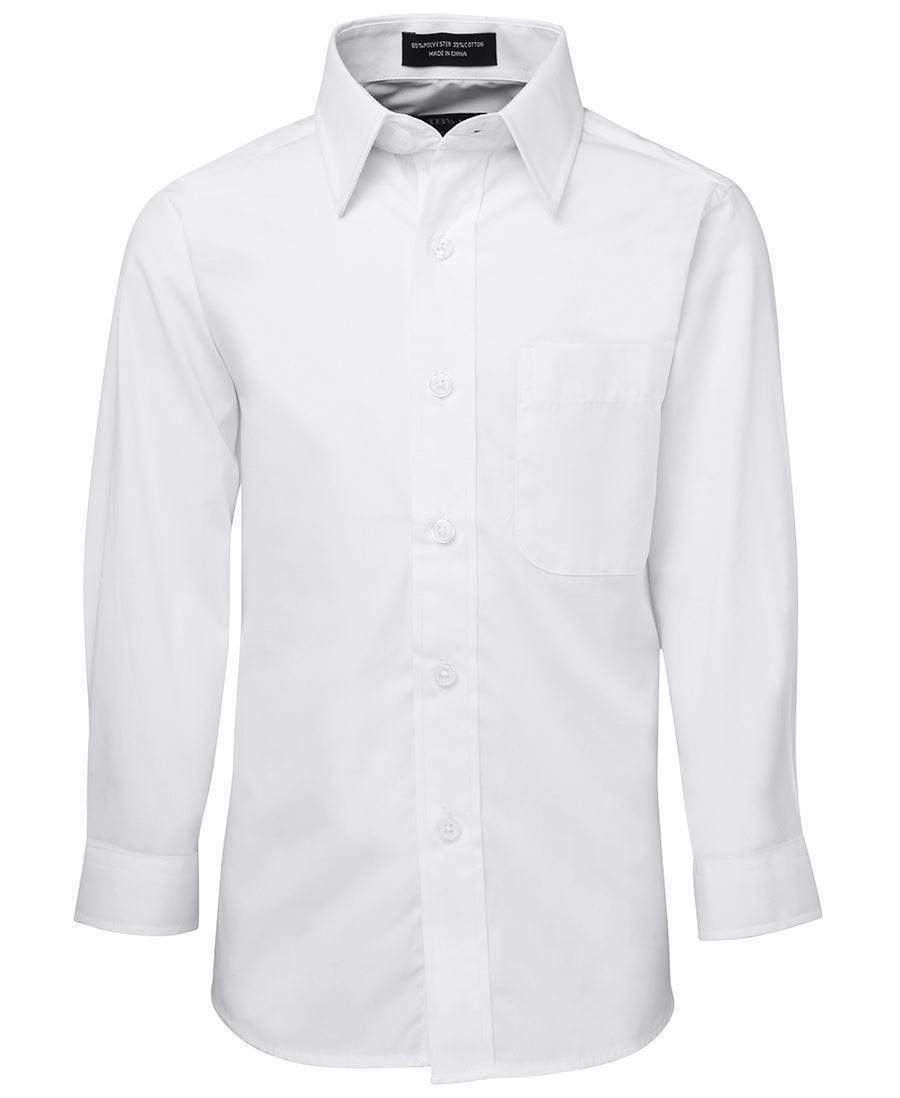 JB'S Kids Long Sleeve and Short Sleeve Poplin Shirt 4PK Corporate Wear Jb's Wear White Full Sleeves 4 