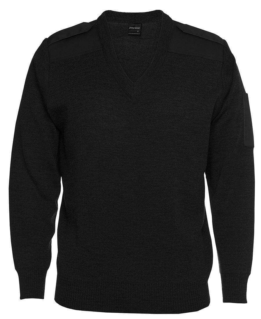 Jb's Wear Corporate Wear Black / S JB'S Knitted Epaulette Jumper 6EJ