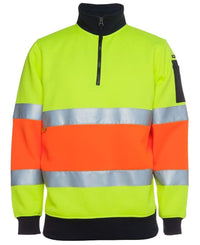 Jb's Wear Work Wear Lime/Orange / 5XL JB'S Hi-Vis 1/2 Zip Fleecy Sweat 6HZFS