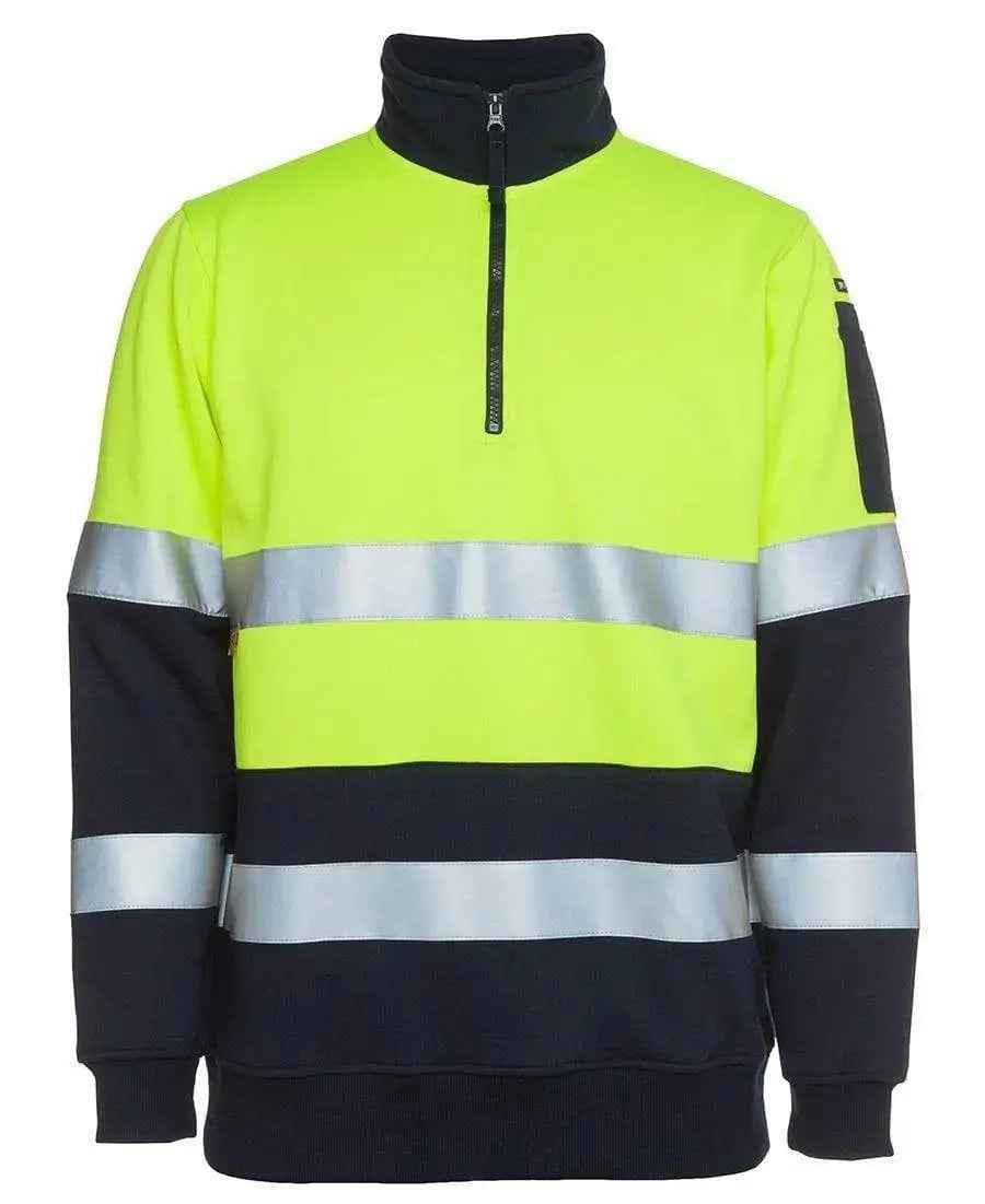 JB'S Hi-Vis 1/2 Zip Fleecy Sweat 6HZFS Metro Workwear.