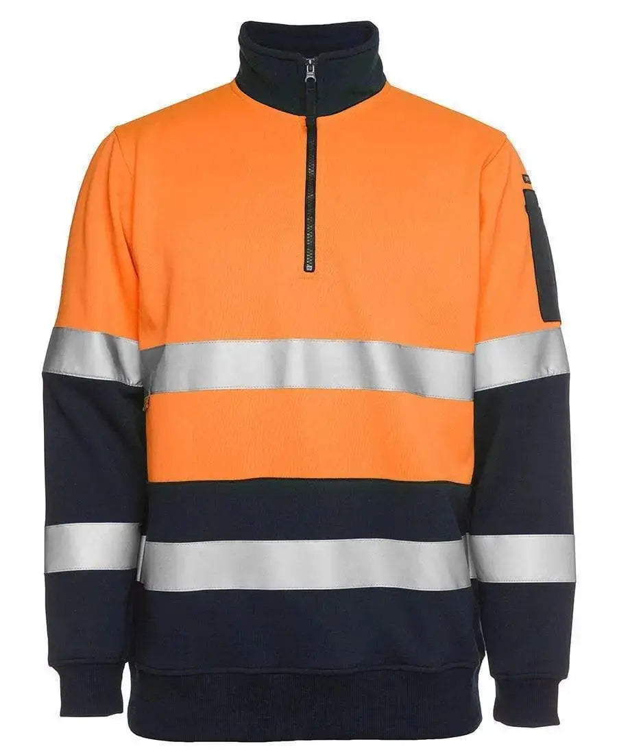 JB'S Hi-Vis 1/2 Zip Fleecy Sweat 6HZFS Metro Workwear.