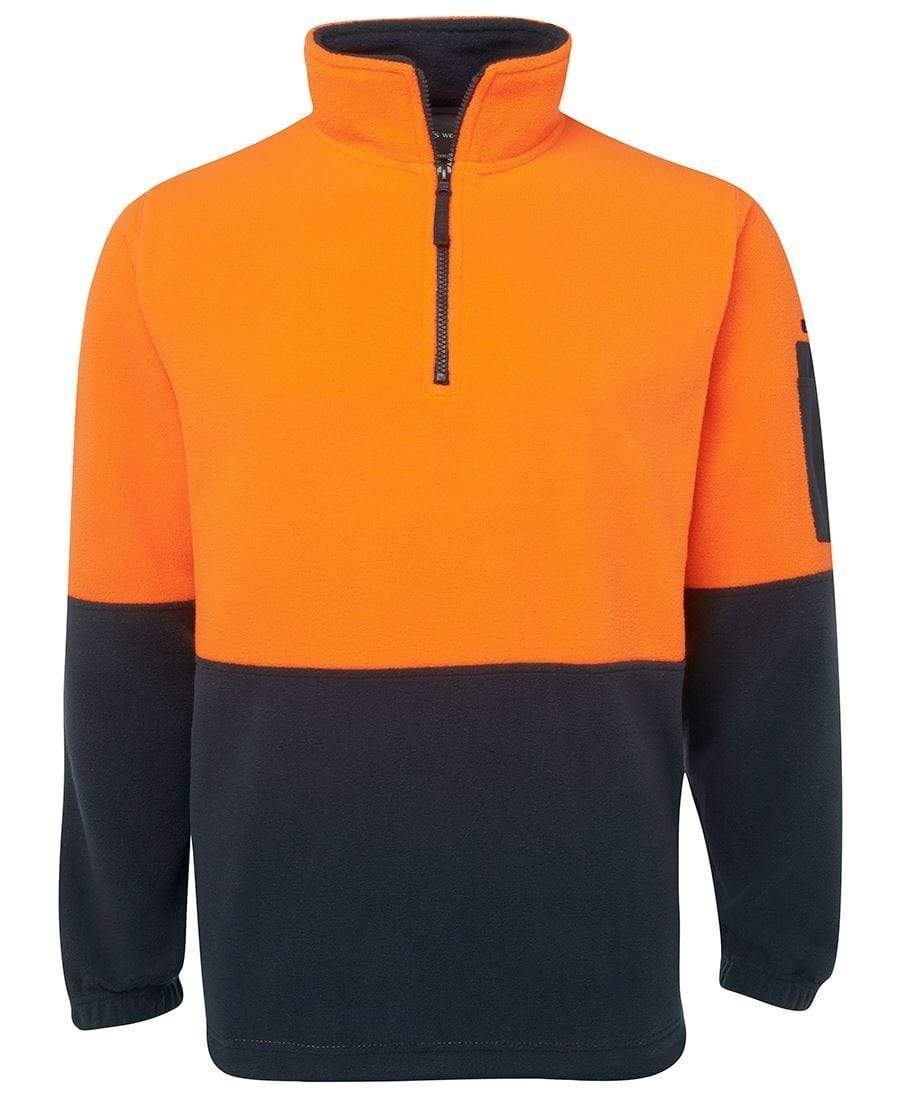 Jb's Wear Work Wear Orange/Navy / S JB'S Hi-Vis 1/2 Zip Polar Fleece Sweat 6HVPF