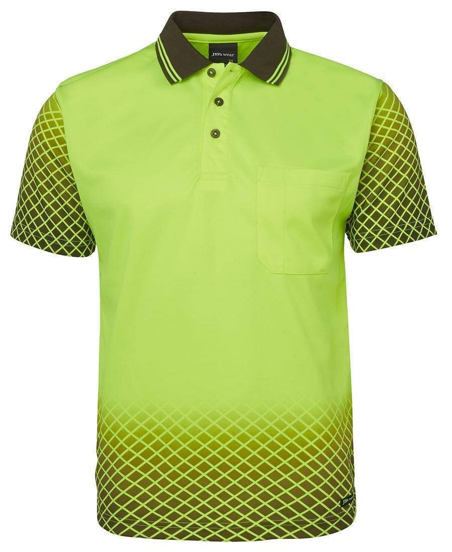 Jb's Wear Work Wear Lime/Black / XS JB'S Hi-Vis Net Sub Polo 6HVNS