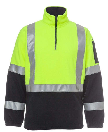 Jb's Wear Work Wear Lime/Navy / L JB'S Hi-Vis H Pattern Bio-Motion 1/2 Zip Polar Fleece Sweat 6DHPF