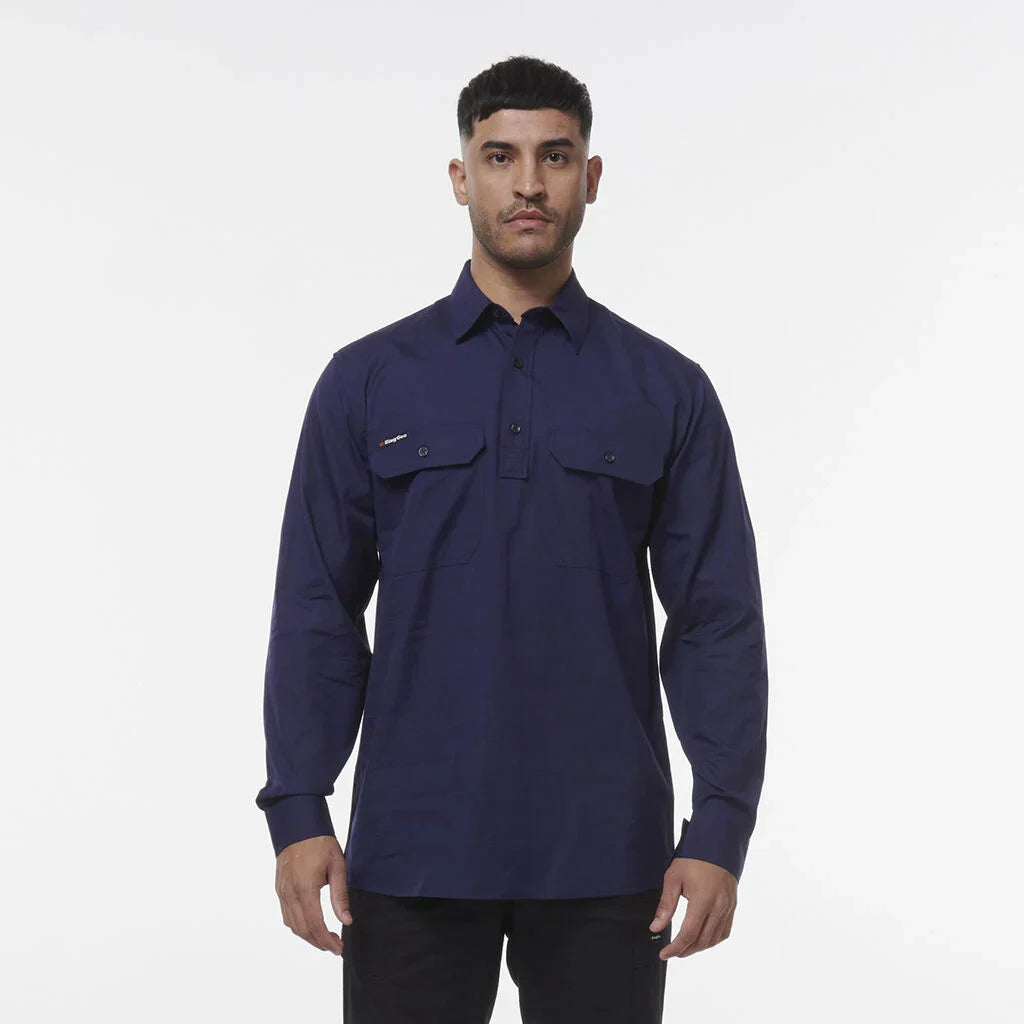 KingGee Workcool Vented Closed Front Long Sleeve Shirt K14033