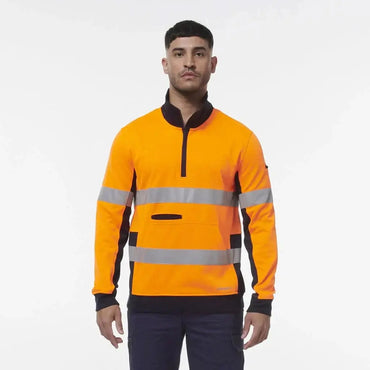 KingGee Hi Vis Spliced 1/4 Zip Taped Fleece K55040 