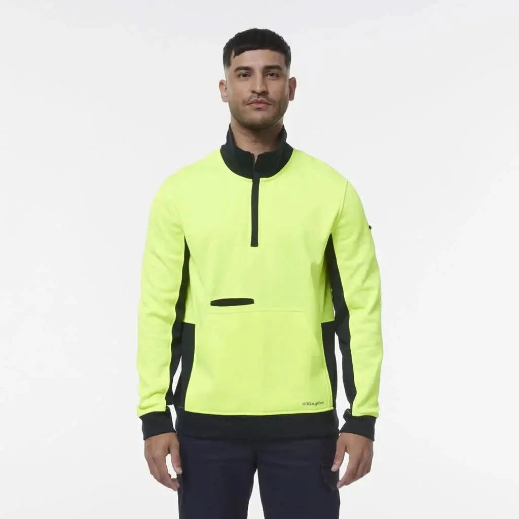 KingGee Hi Vis Spliced 1/4 Zip Fleece K55047 