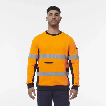 KingGee Hi Vis Spliced Taped Crew Neck Fleece K55058 